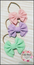 Load image into Gallery viewer, Bullet Farbric Bow Baby on Nylon Headband to Toddler 6 inch Bow