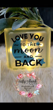 Load image into Gallery viewer, Glass Block Night Light I Love You to the Moon and Back
