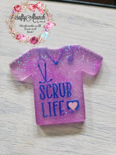 Load image into Gallery viewer, Scrub Life Badge Reel, Glitter Nurse Badge, Retractable Badge Reel, Personalized Badge
