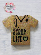 Load image into Gallery viewer, Scrub Life Badge Reel, Glitter Nurse Badge, Retractable Badge Reel, Personalized Badge
