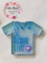 Load image into Gallery viewer, Scrub Life Badge Reel, Glitter Nurse Badge, Retractable Badge Reel, Personalized Badge
